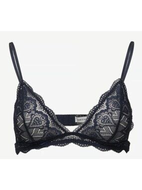 SAMSOE SAMSOE Marilyn Lace Bralette Bra Dark Sapphire